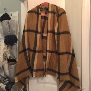 Plaid blanket scarf