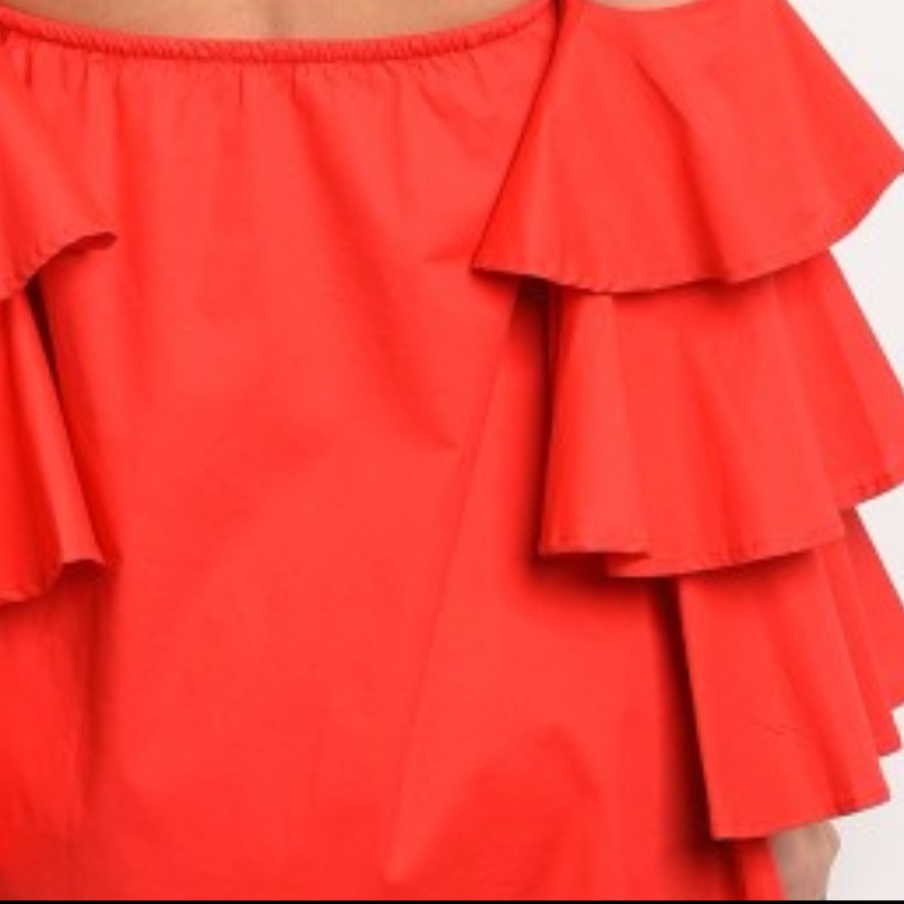 ■LAST 1■RED RUFFLES DRESS - Picture 3 of 3