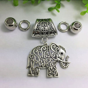3 / $25  Elephant ~ Silver Scarf Ring Pendant