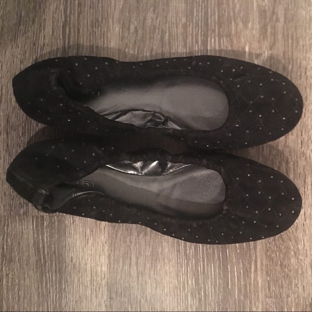 Black velvet flats