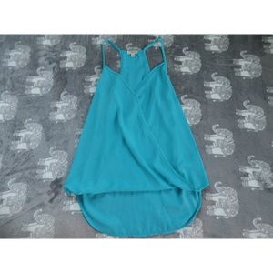 Lily White Blue Surplice Tank Top