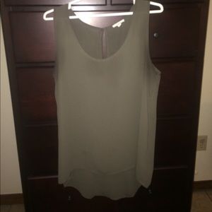 Olive green crepe sleeveless shell from Nordstrom
