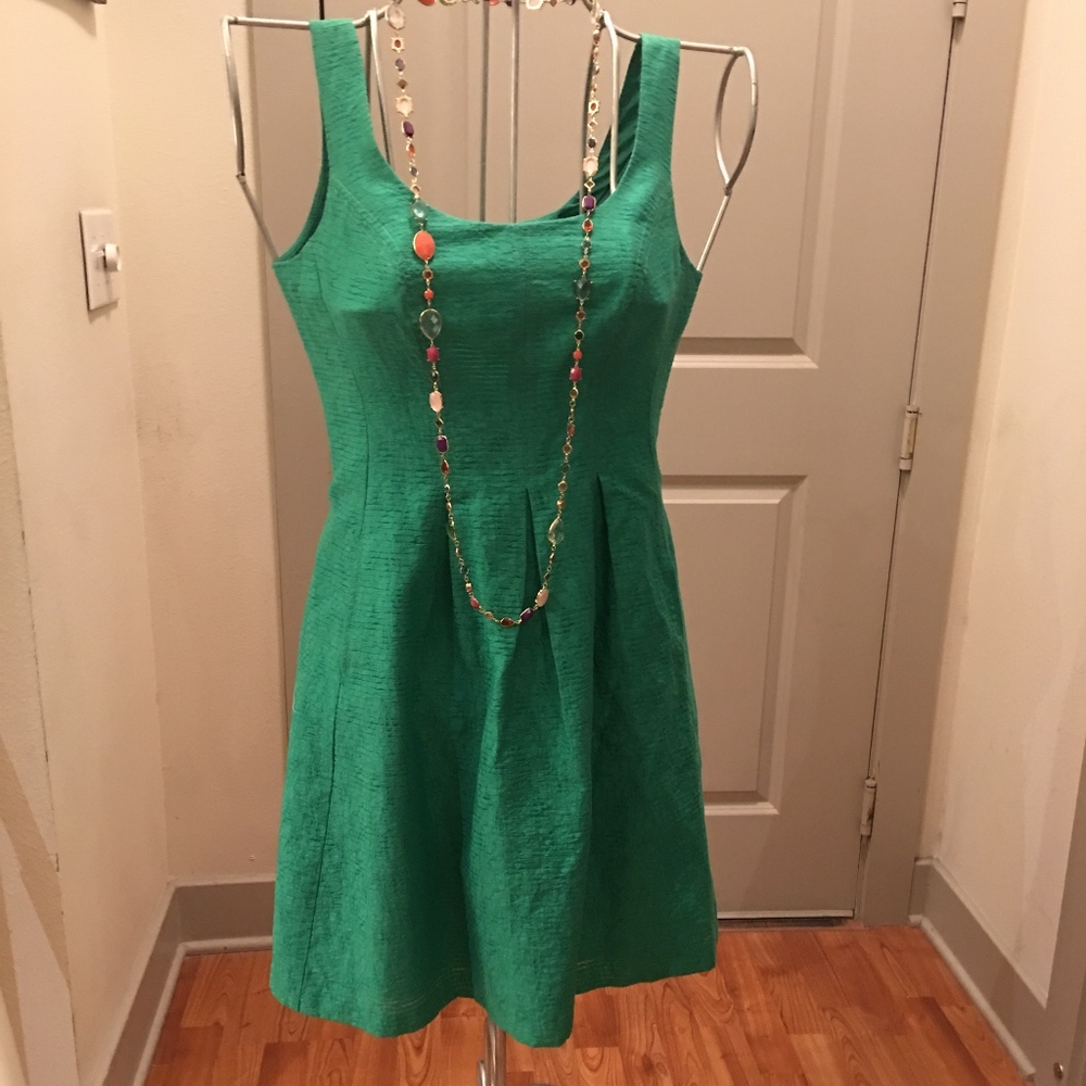 Green Fit + Flare Dress
