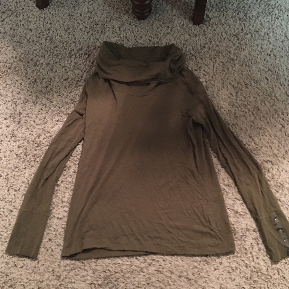 Olive green long sleeve turtleneck top