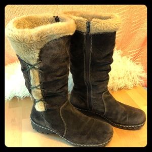BareTraps Suede Leather Faux Fur Lined WinterBoots