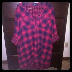 Madewell plaid flannel shirt dress