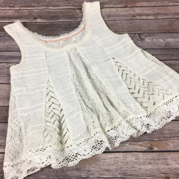 Anthropologie Meadow Rue white knit sleeveless top - Picture 2 of 5