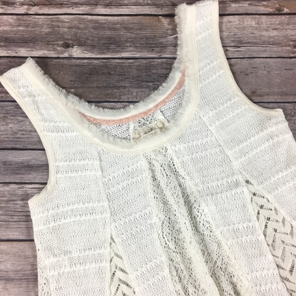 Anthropologie Meadow Rue white knit sleeveless top - Picture 3 of 5