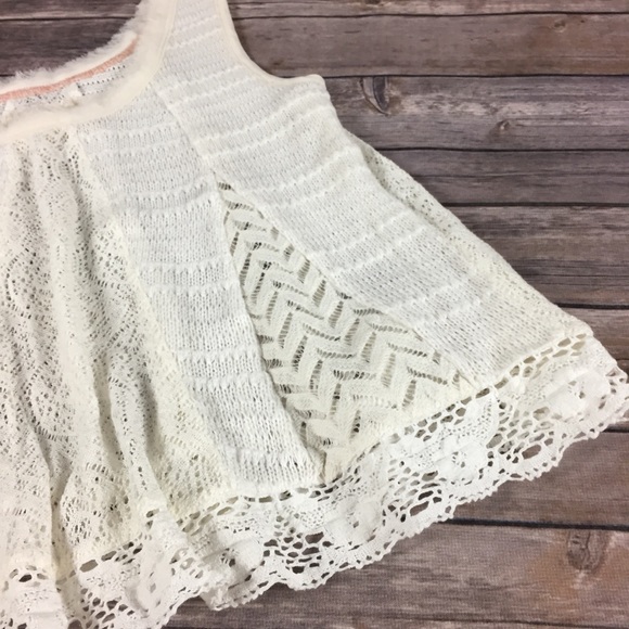 Anthropologie Meadow Rue white knit sleeveless top - Picture 4 of 5