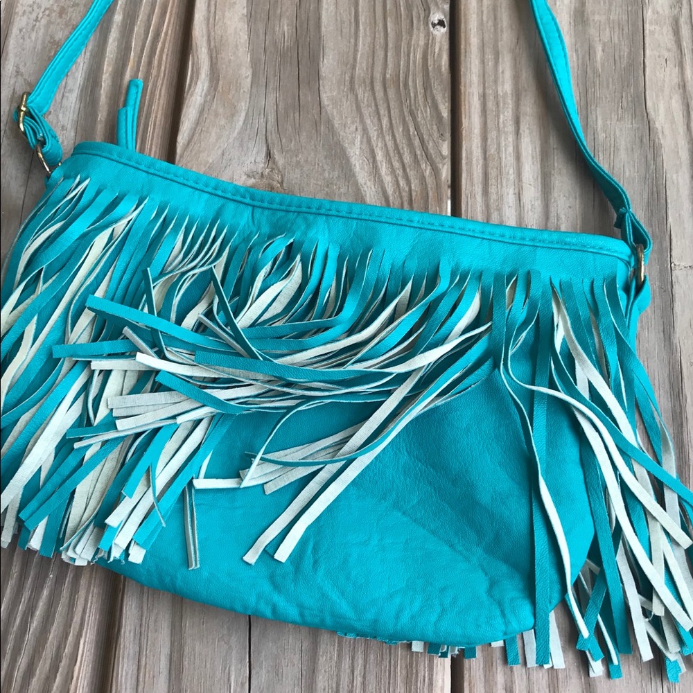 Turquoise Fringe Crossbody