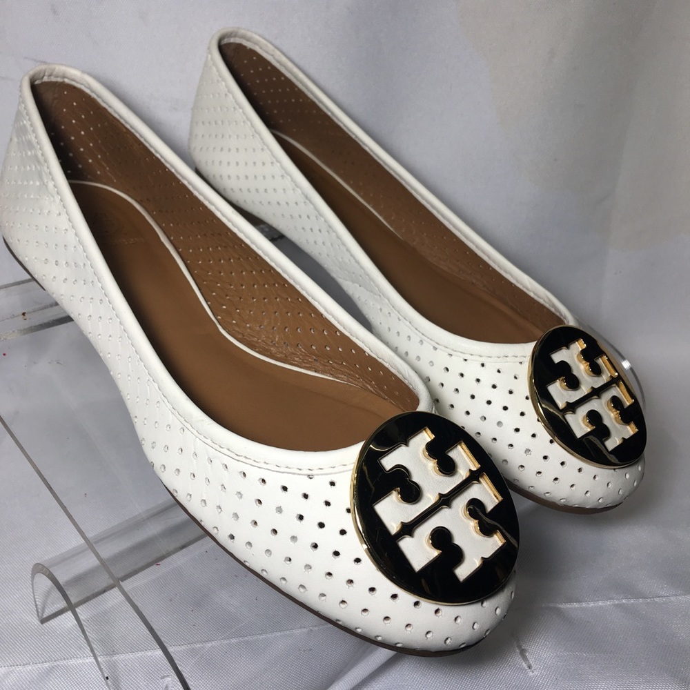 Tory Burch revas flats perforated w/ gold buckle