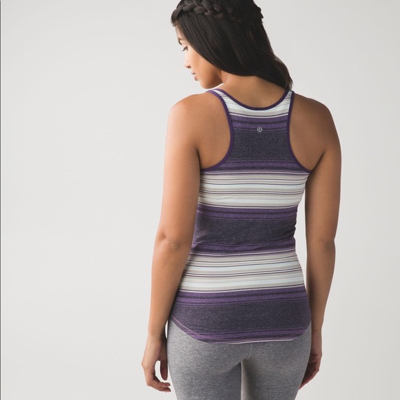 lululemon athletica Tops - Lululemon Purple Striped Tank Top Racerback  EUC