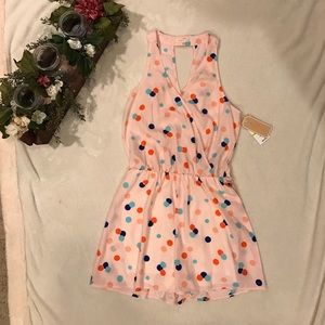 Pink Polka Dot Romper!
