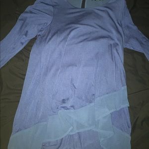 SOLD**Blue ruffled shear blouse