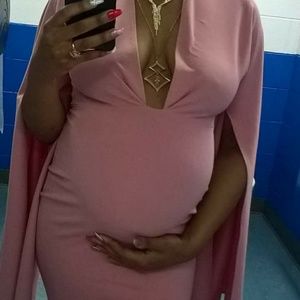 Blush pink maxi dress.