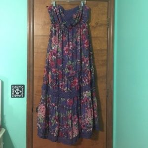 Torrid 3 floral lace tube top boho maxi dress