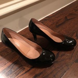 Black patent pumps