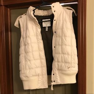 Cream puffer vest