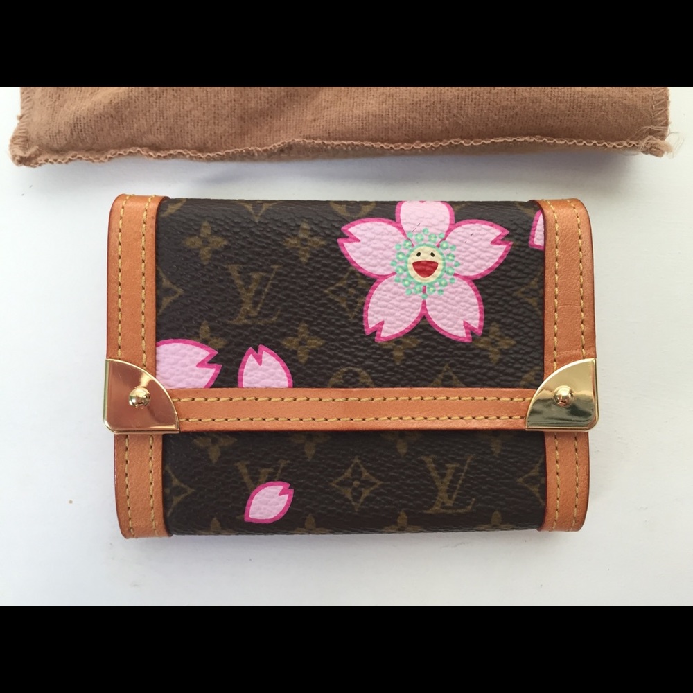 Louis Vuitton cherry blossom Porte monnaie plat