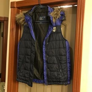 Furry puffer vest