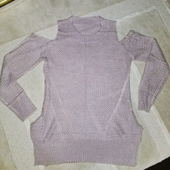 SOLD OUT Cold Shoulder Knit  Slit Sweater. LAST 1 - Picture 2 of 3