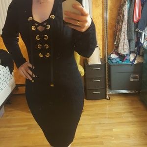 Michael Kors Navy Ribbed Dress