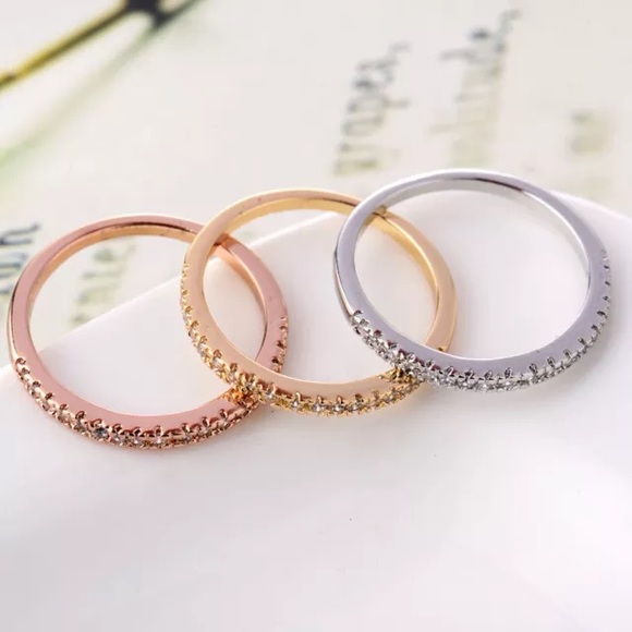 925 Silver 3pcs CZ Ring - Picture 2 of 3