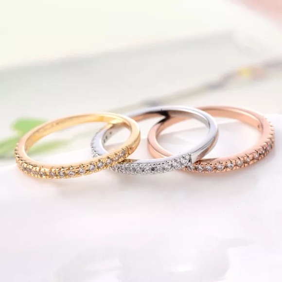 925 Silver 3pcs CZ Ring - Picture 3 of 3