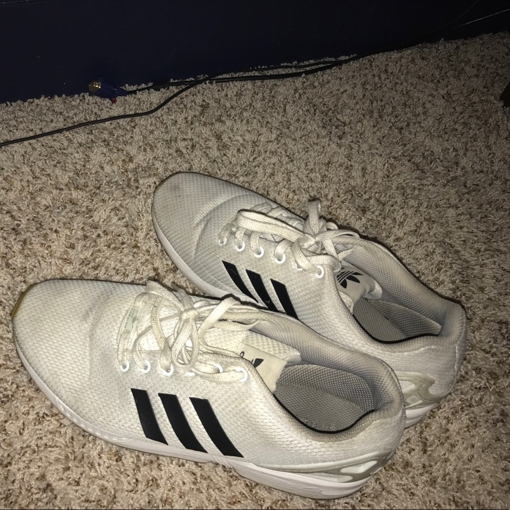 White Adidas Flux with gum bottom