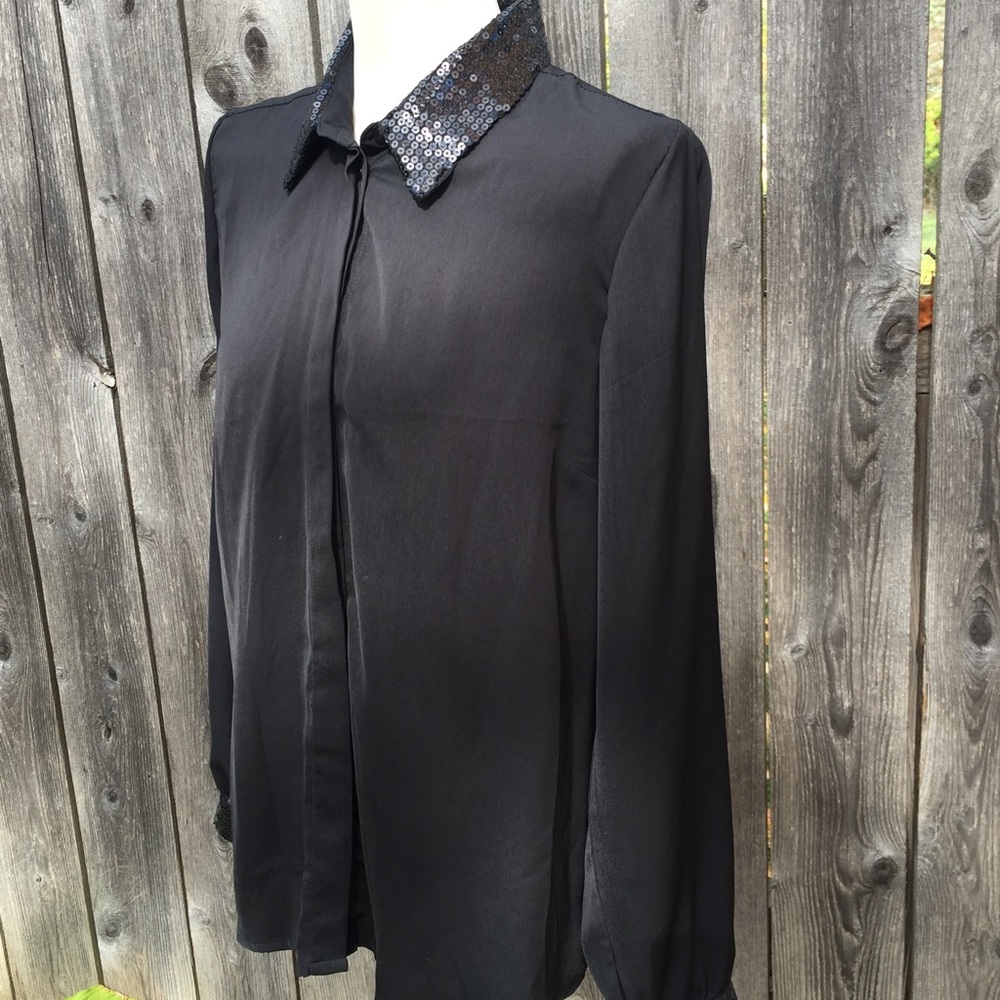Black Sequined Collar by Liz Claiborne
