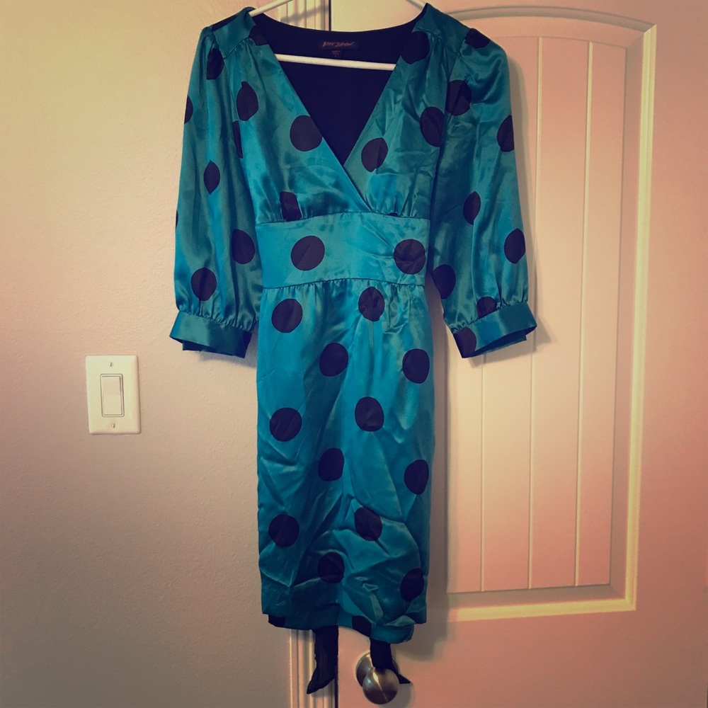 Betsey Johnson polka dot silk dress