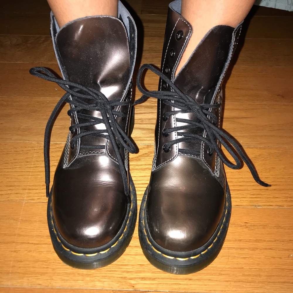 Silver Metallic Dr. Martens