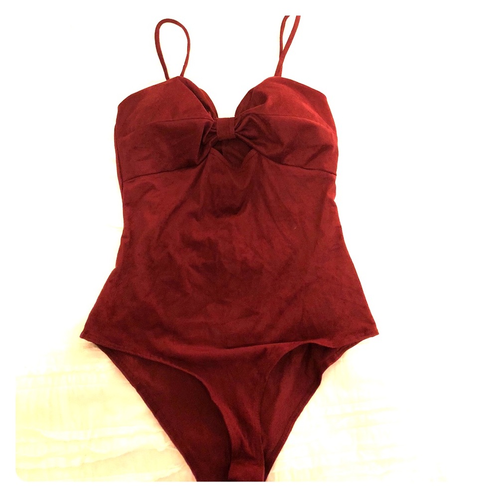 Red velvet body suite