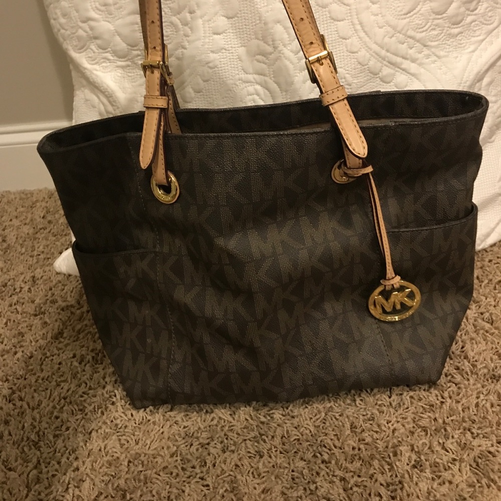 Michael Kors Large Jet Set Monogram Tote