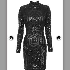 Black long sleeve House of CB sequin dress
