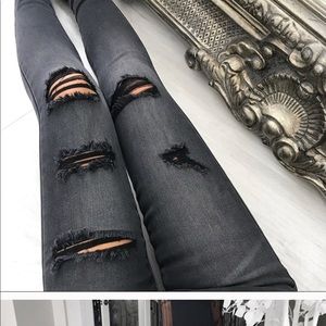 Distressed black jeans