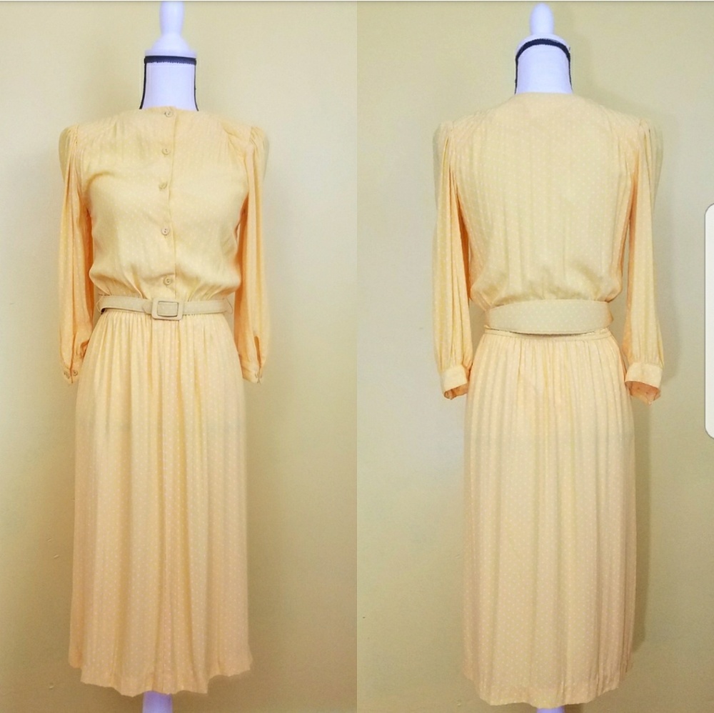 Vintage Yellow Polka Dot Dress