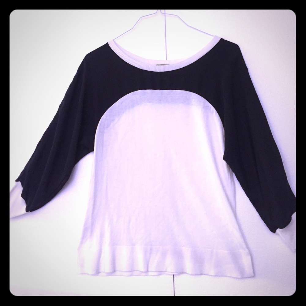 Ann Taylor Medium Sweater with Sheer Black Detail