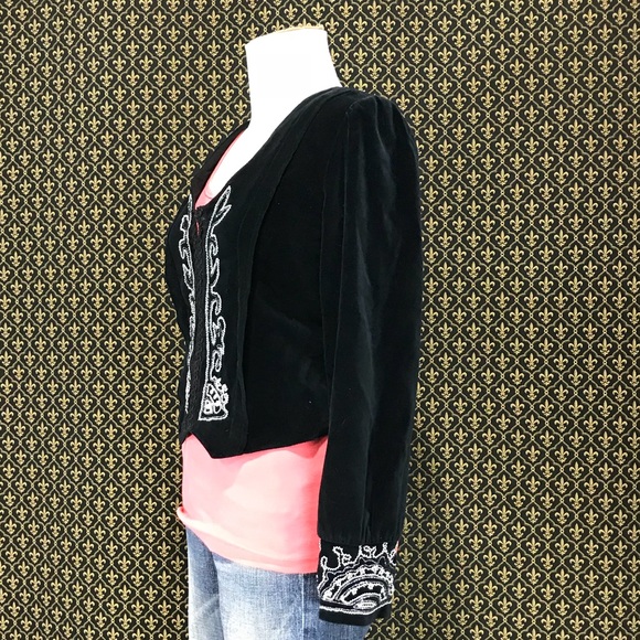 2005 Anthro Embroidered Velvet Jacket by Snak - Picture 5 of 9