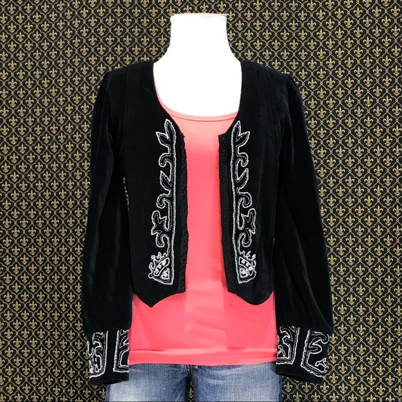 2005 Anthro Embroidered Velvet Jacket by Snak - Picture 7 of 9