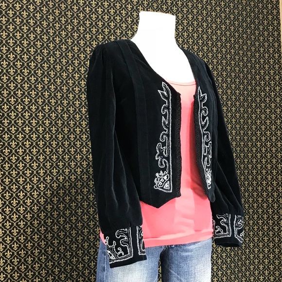 2005 Anthro Embroidered Velvet Jacket by Snak - Picture 8 of 9