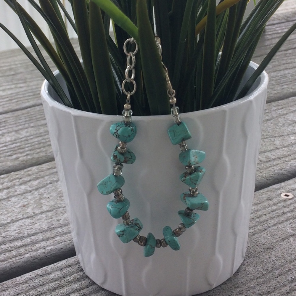 Blue Magnesite & Silver Bracelet