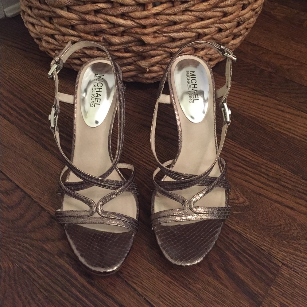 Michael Kors Nickel Metallic Silver Sandals
