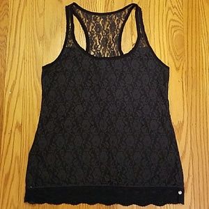 Navy lace tank