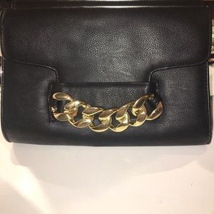 HM Black Gold Chain Clutch/Crossbody