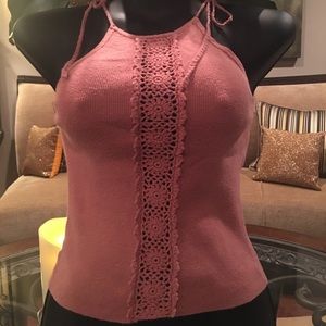 Knit spaghetti strap crop top