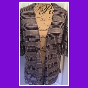 LuLaRoe Lindsay Kimono Purple Ivory Stripe NWT Sm