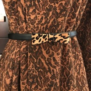 Talbots leopard print bow belt sz small