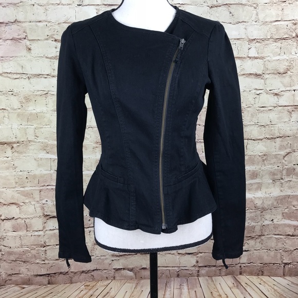 black denim peplum jacket