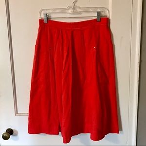 Anthropologie Odille Orange Full A-line Skirt